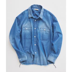 シャツ シャンブレー アンカット フリンジ シャツ メンズ