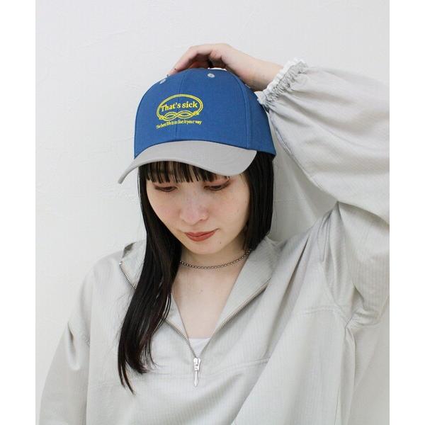 キャップ 帽子 バイカラー刺繍キャップ レディース