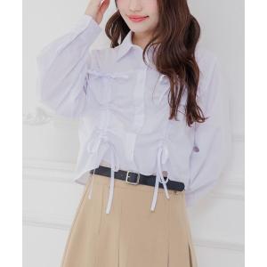 ブラウス シャツ WリボンドロストSH レディース