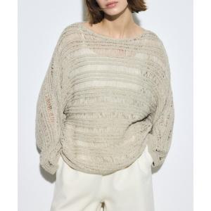 ニット セーター テープヤーンドルマンニットトップス レディース