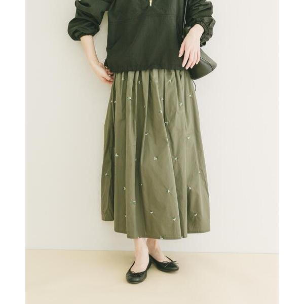スカート エンブロイダリーギャザースカート