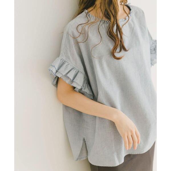 ブラウス シャツ ダブルフリルブラウス レディース