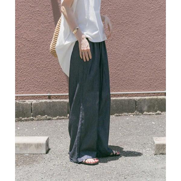 ジーンズ デニム デニムパンツ レーヨンデニムワイドパンツ レディース
