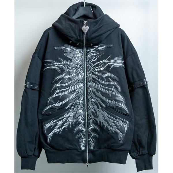パーカー GRIMHOP(グリムホップ)2WAY うさ耳 オーバーサイズ ジップアップパーカー メン...