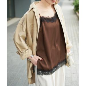 キャミソール サテンレースキャミソール