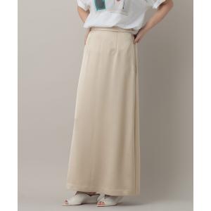スカート サテンセミフレアスカート