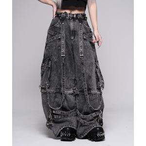 ジーンズ デニム デニムパンツ 「REFLEM/レフレム」2WAYバレルレッグデニムカーゴパンツ レディース メンズ