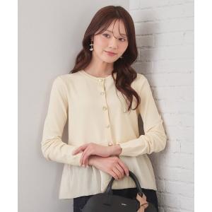カーディガン ペプラムレイヤード多釦カーディガン「洗濯機OK」 レディース