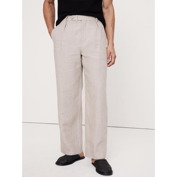 パンツ ルーズ プリーツ リネン ドレスパンツ メンズ