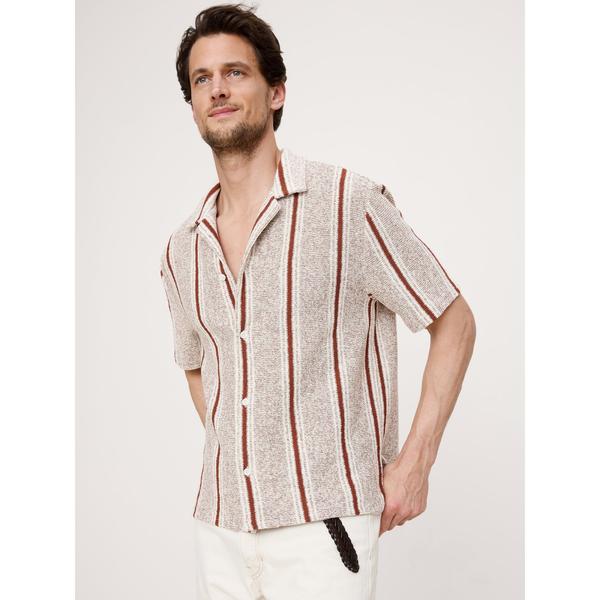 シャツ リラックスフィット ストライプ リゾート シャツ メンズ
