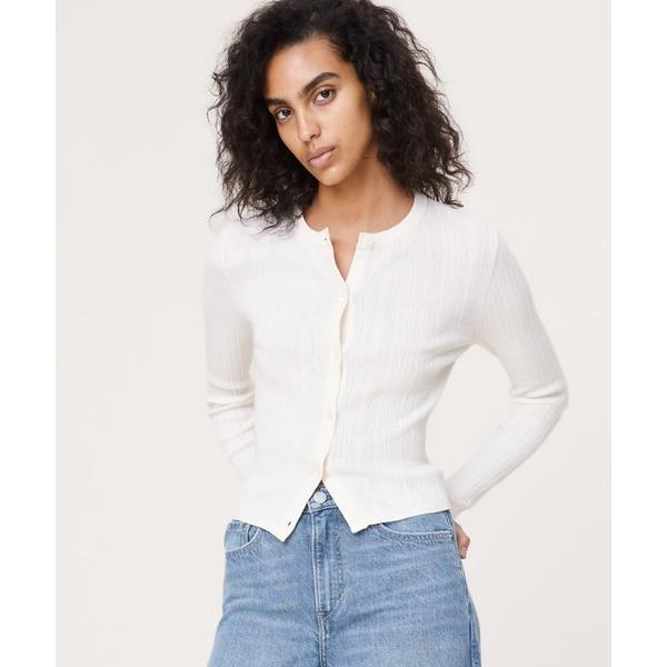 カーディガン クリンクルニット クロップド カーディガン レディース