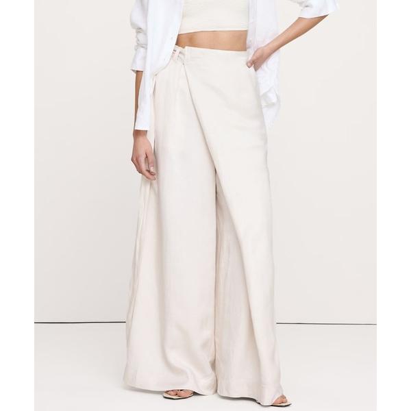 パンツ ビスコース リネン パラッツォパンツ レディース