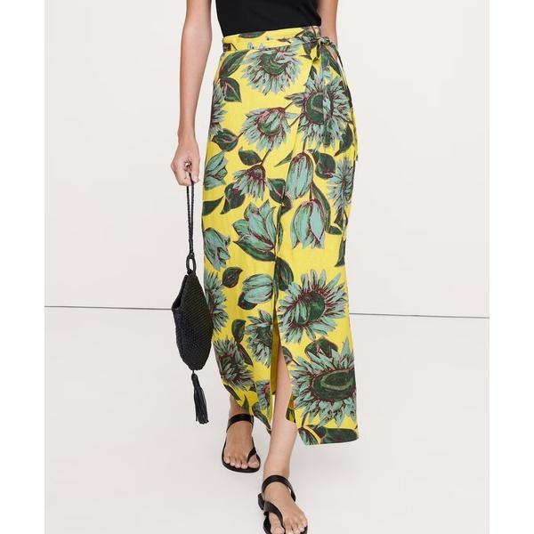 スカート リネン ラップ マキシスカート