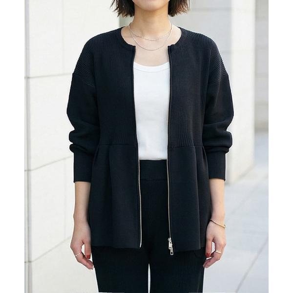 ニット セーター 「LUXE」セット対応Wジップペプラムトップス レディース