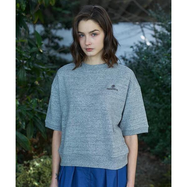 tシャツ 「セットアップ可/ウォッシャブル」ストレッチ裏毛ハーフスリーブプルオーバー レディース