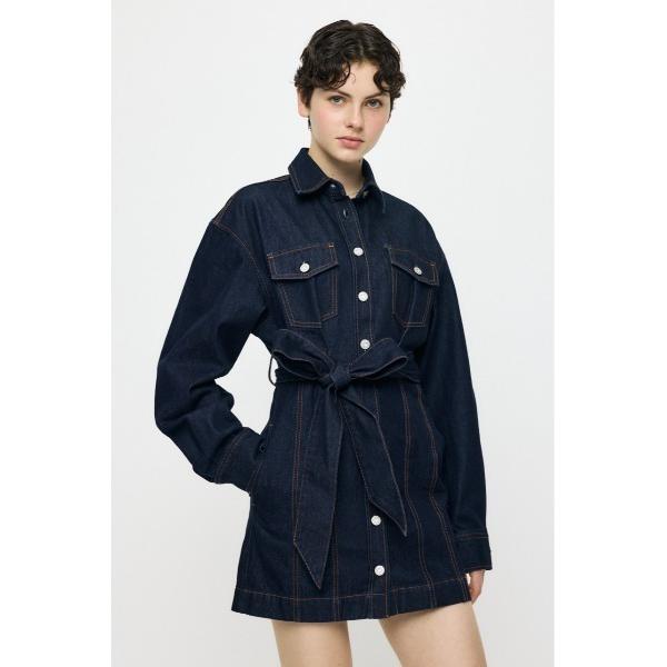 ワンピース BELTED DENIM MINI ドレス