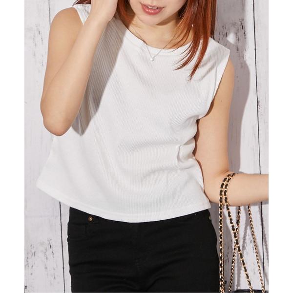 タンクトップ ノースリーブ 「リブ　タンタケ」タンクトップ／カジュアル／春夏秋／全3色 レディース