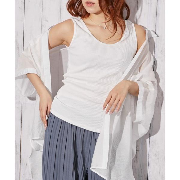 タンクトップ ノースリーブ 「リブ　ラウンドネック」タンクトップ／カジュアル／オールシーズン／全6色...