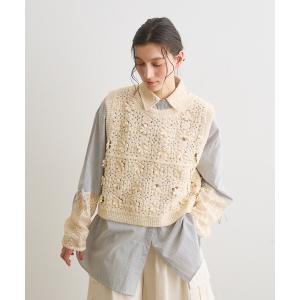 ベスト ジレ フラワークロシェベスト レディース