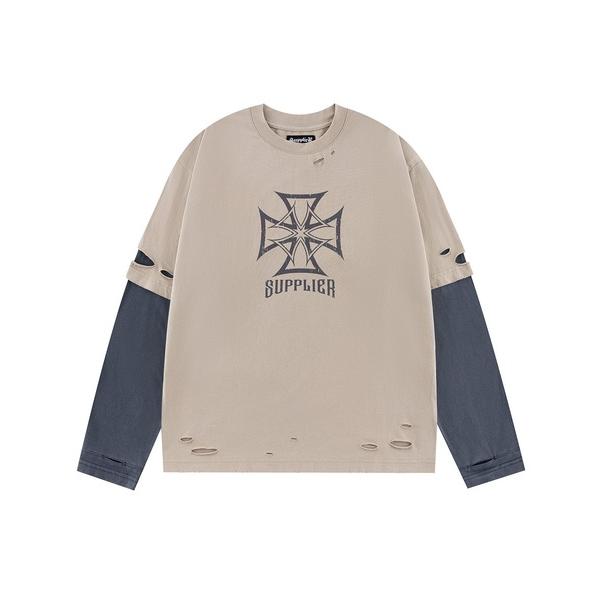 tシャツ ロンT｜Dusty Iron Cross Layered Long Sleeve Tee｜...