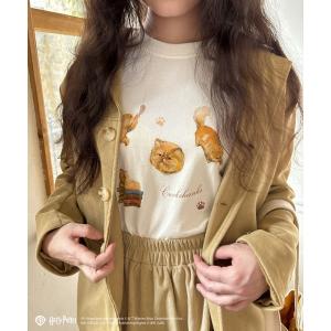 tシャツ 「Harry Potter」キャットプリント Tシャツ レディース