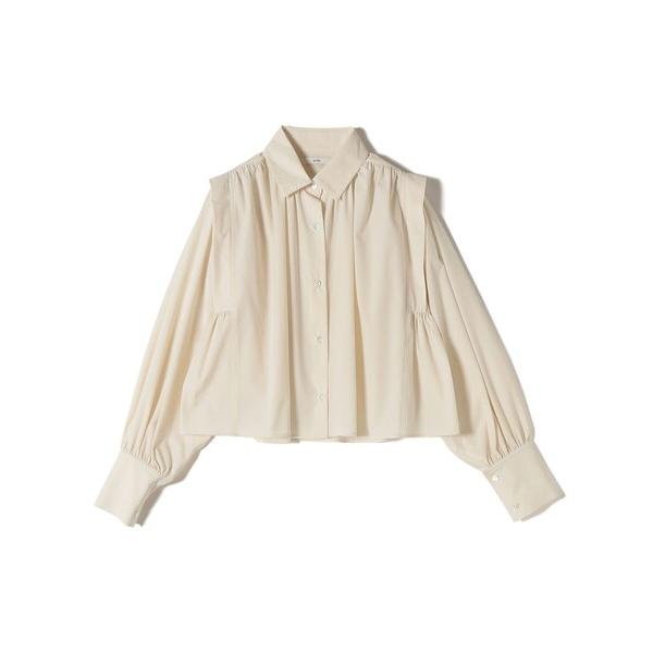 ブラウス シャツ 堀田茜×SHIPS:「接触冷感/撥水/洗濯機可能」TEXBRID(R) ギャザー ...