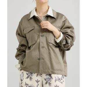 ミリタリージャケット モッズコート フィブリルサテン ミリタリーブルゾン レディース