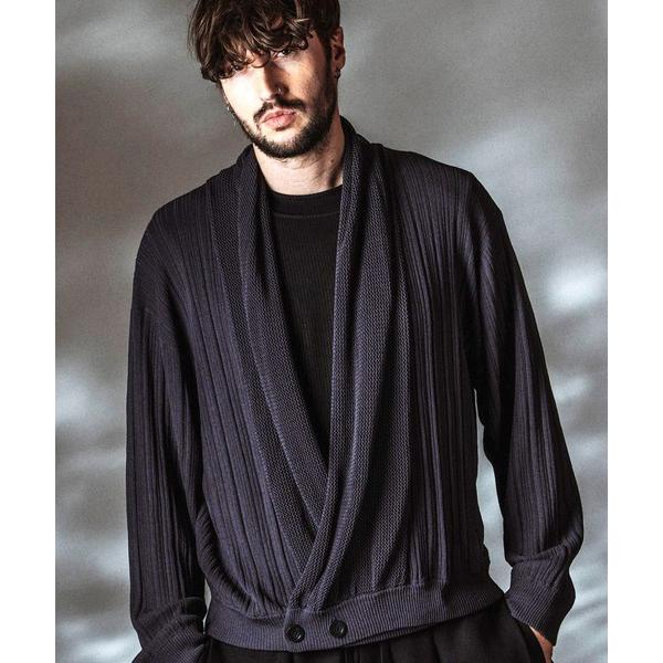 カーディガン 「NO ID.」Shawl Collar Knit Wrap Cardigan / シ...