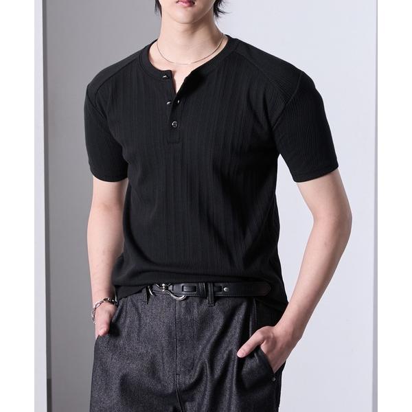 tシャツ スリムフィットショートヘンリーネックTシャツ メンズ レディース
