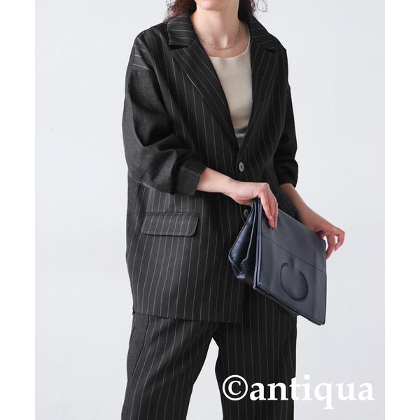 「antiqua」 デニムジャケット R ブラック レディース