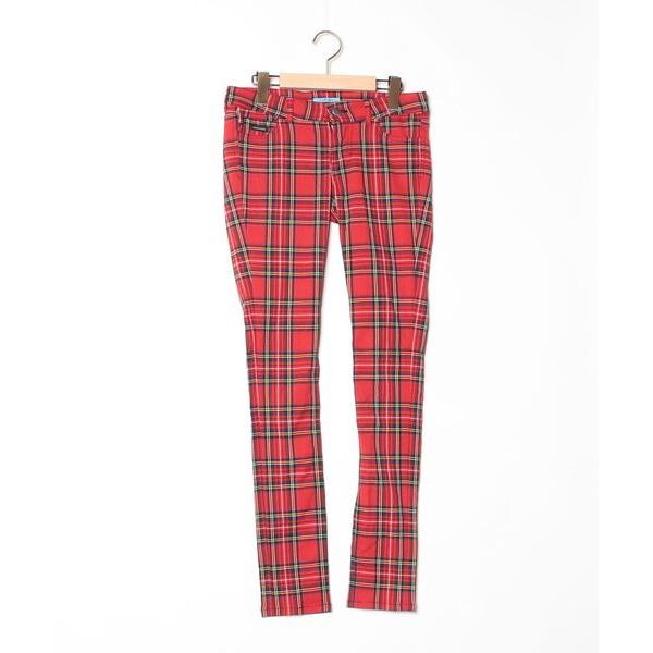 「GUILD PRIME」 スキニーパンツ 34 レッド レディース