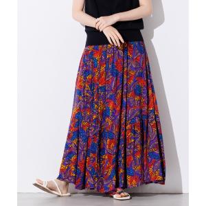 「lil nina」 フレアスカート FREE オレンジ レディース