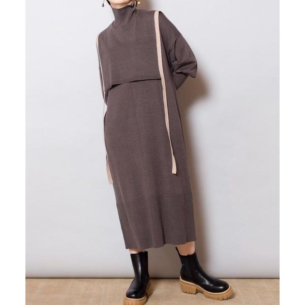 「OSMOSIS」 コンビワンピース ONE SIZE グレー レディース