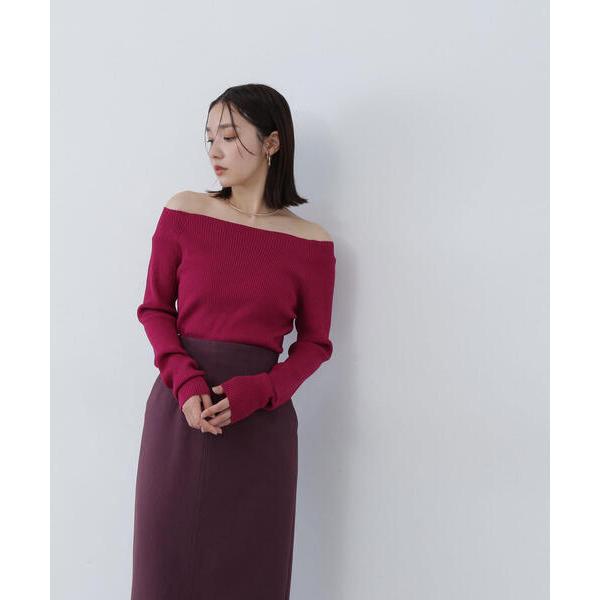 「NATURAL BEAUTY BASIC」 長袖ニット FREE マジェンタ レディース