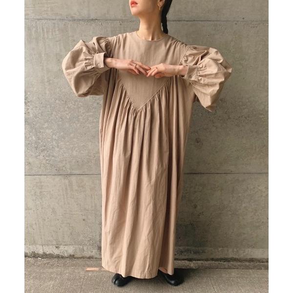 「INTER FACTORY」 長袖ワンピース FREE ベージュ レディース
