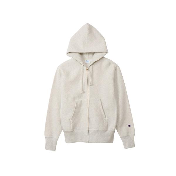 「Champion」 ジップアップパーカー MEDIUM オートミール メンズ