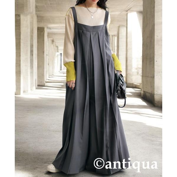 「antiqua」 オーバーオール R グレー レディース