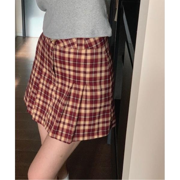 「by muni:r」 ミニスカート SMALL レッド レディース