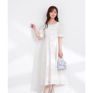 ワンピース 「加藤栞さん着用」フロントボタンレースワンピース / 1216140402