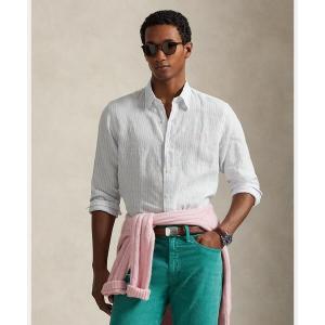 ラルフローレン シャツ クラシック フィット ストライプド リネン シャツ メンズ