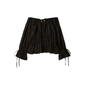 ブラウス シャツ ペプラムシルエットオフショルブラウス レディース