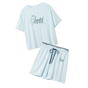 パジャマ ルームウェア 「接触冷感」ロゴTシャツセットアップ レディース
