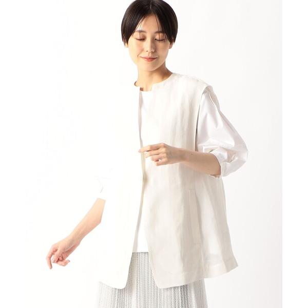 ベスト ジレ 「 +サイズ 」 紙ビエラ 背中ふんわりジレ レディース