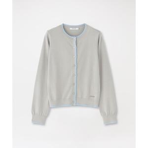 カーディガン 入学式 パイピングニットカーディガン レディース