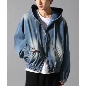 デニムジャケット gジャン LAND MUSEUM／デニムフードブルゾン メンズ