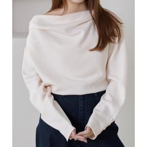 tシャツ 「apres jour clair」ドレープラメトップス レディース