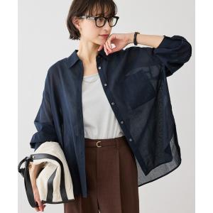 ブラウス シャツ お着軽シャツシリーズ 無地・ストライプ 2WAYシアーブラウス/接触冷感・通気性 レディース
