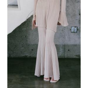パンツ Lace Paneled Flare Pants レディース