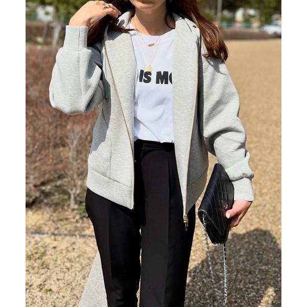 「Emma Taylor」 ジップアップパーカー FREE ライトグレー レディース