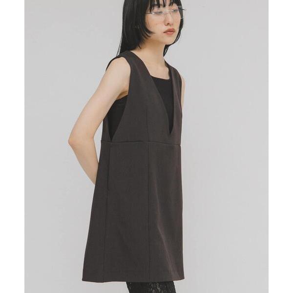 「KBF」 サロペットスカート ONE ダークブラウン レディース